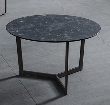 Tavolino da salotto moderno Clio Moka/Nero impero Ø60 X h.36